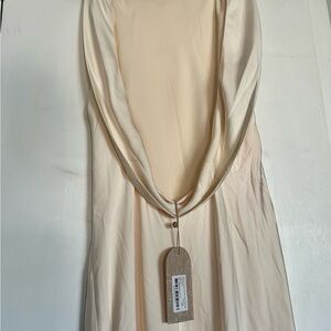 MESHKI Gemima Satin Maxi Dress With Split - Ivory